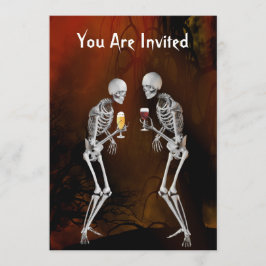 Skeletons Halloween Party Invitation Kaart