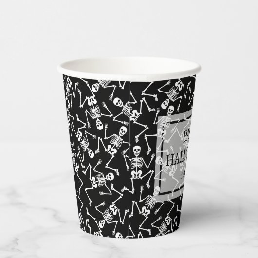 Skeletons Happy Halloween Papieren Bekers (Rechts)