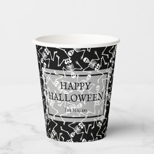 Skeletons Happy Halloween Papieren Bekers (Voorkant)