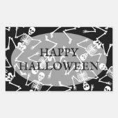 Skeletons Happy Halloween Rechthoekige Sticker (Voorkant)