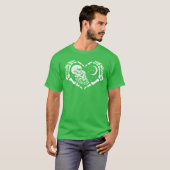 Skeletons In Love In Heart Shape Skeleton Hands T-shirt (Voorkant volledig)