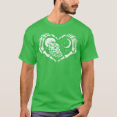 Skeletons In Love In Heart Shape Skeleton Hands T-shirt (Voorkant)