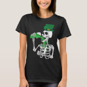 Skeletons Leprechaun Drinking Beer St Patrick s Da T-shirt (Voorkant)