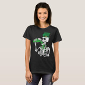 Skeletons Leprechaun Drinking Beer St Patrick s Da T-shirt (Voorkant volledig)