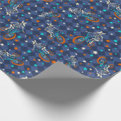 Skeletons on BMX Bikes Patterned Cadeaupapier (Hoek)