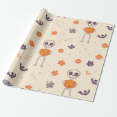 Skeletons & Pumpkins Cadeaupapier (Uitgerold)