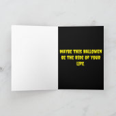 Skeletons rijden kabelbaan  Happy Halloween Kaart (Binnen)