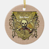 Skeletons Shield Keramisch Ornament (Voorkant)