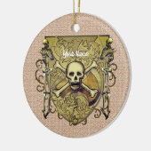 Skeletons Shield Keramisch Ornament (Links)