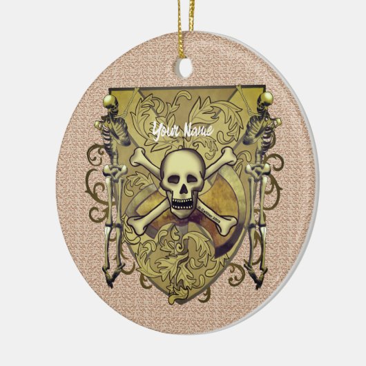 Skeletons Shield Keramisch Ornament (Links)