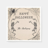 Skeletons Spider Halloween Party Servet (Voorkant)