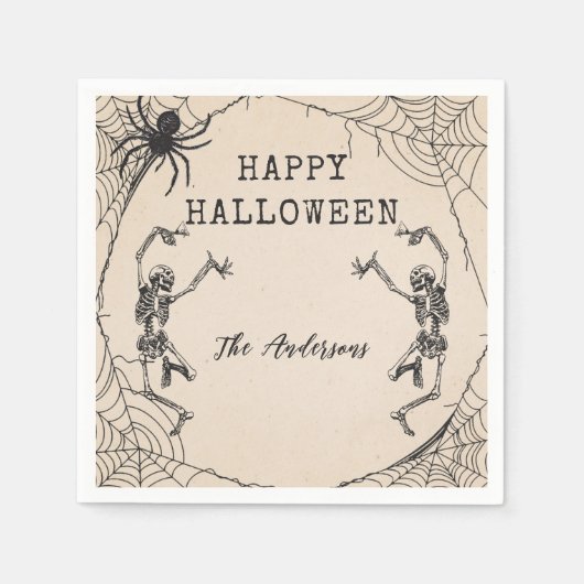  Skeletons Spider Halloween Party Servet (Voorkant)