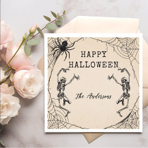 Skeletons Spider Halloween Party Servet