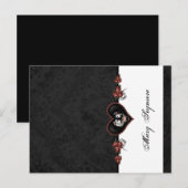 Skeletons Zwart ADD NAAM GLANS Vouwplaats Kaart (Voorkant / Achterkant)