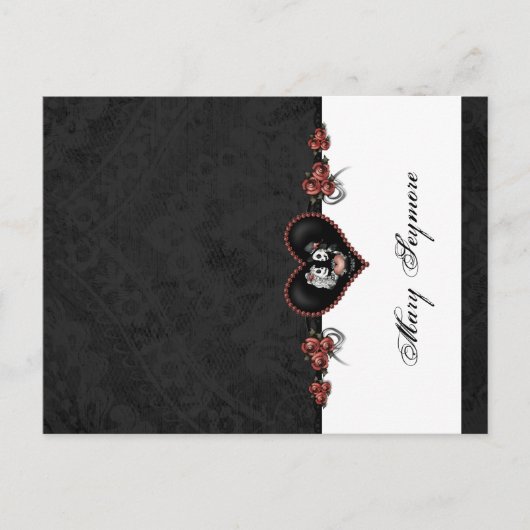 Skeletons Zwart ADD NAAM GLANS Vouwplaats Kaart (Voorkant)