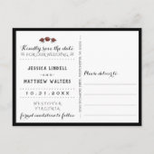 Skeletons Zwart Grijs Wit SAVE THE DATE Aankondigingskaart (Achterkant)