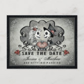 Skeletons Zwart Grijs Wit SAVE THE DATE Aankondigingskaart (Voorkant)