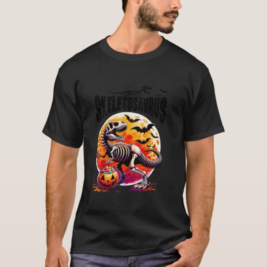Skeletosaurus Dinosaurs Skelet T rex Halloween F T-shirt (Voorkant)
