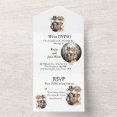 skeletpaar bruiloft all in one uitnodiging (Binnen)