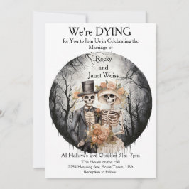 Skeletpaar bruiloft uitnodiging