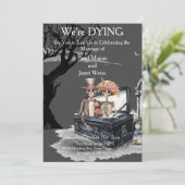 Skeletpaar bruiloft uitnodiging (Staand voorkant)