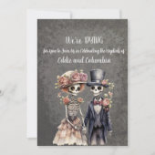 Skeletpaar bruiloft uitnodiging (Voorkant)