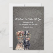 Skeletpaar bruiloft uitnodiging (Achterkant)