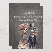 Skeletpaar bruiloft uitnodiging (Voorkant / Achterkant)