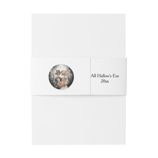 skeletpaar bruiloft uitnodigingen wikkel (Achterkant Voorbeeld)