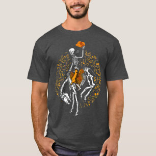 Skeletpaarden en bronc Rider Halloween Costume T-shirt