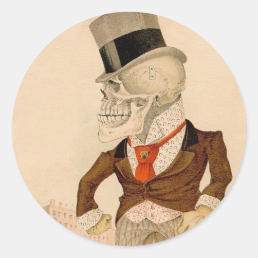 Skeletpak Ronde Sticker (Voorkant)