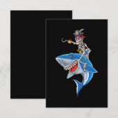 Skeletpiraten Riding Shark Cute Boys Halloween Bedankkaart (Voorkant / Achterkant)