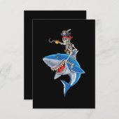 Skeletpiraten Riding Shark Cute Boys Halloween Informatiekaartje (Voorkant / Achterkant)