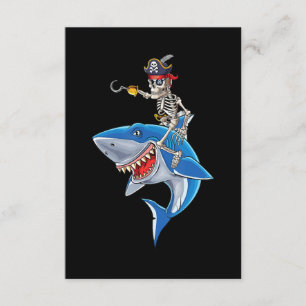 Skeletpiraten Riding Shark Cute Boys Halloween Informatiekaartje