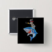 Skeletpiraten Riding Shark Cute Boys Halloween Vierkante Button 5,1 Cm (Voorkant /achterkant)