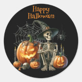 Skeletpompoenen Halloween Sticker (Voorkant)