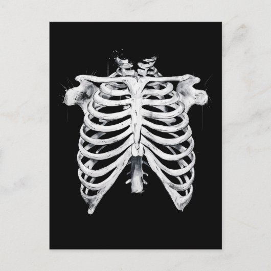 Skeletrib Cage Halloween Costuum Briefkaart (Voorkant)