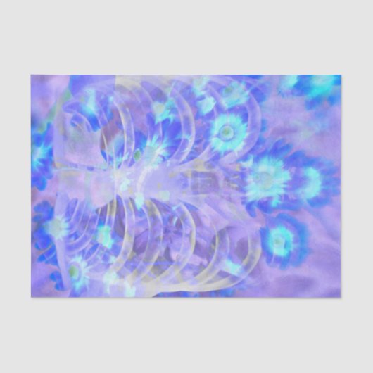 Skeletrib Kooi Floral Paars Blauw  Tissuepapier (Voorkant)