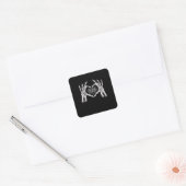 Skeletribben Handje Vierkante Sticker (Envelop)