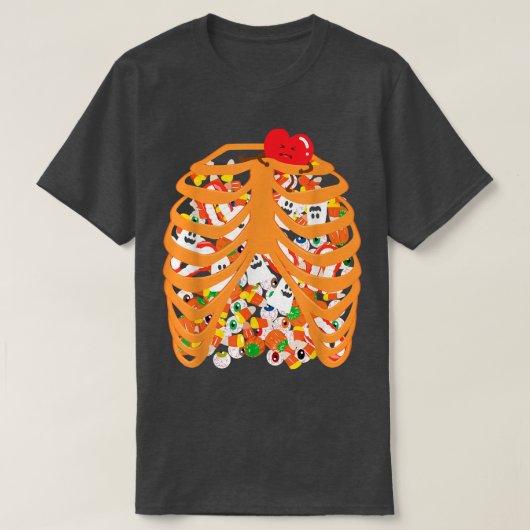 Skeletribbengel Snoep Halloween Trick of Tr T-shirt (Design voorkant)