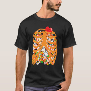 Skeletribbenkast X Ray Snoep Halloween brick of T T-shirt