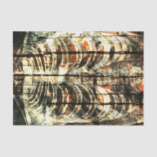 Skeletribbenkooi Beige Black Oranje  Tissuepapier (Voorkant)