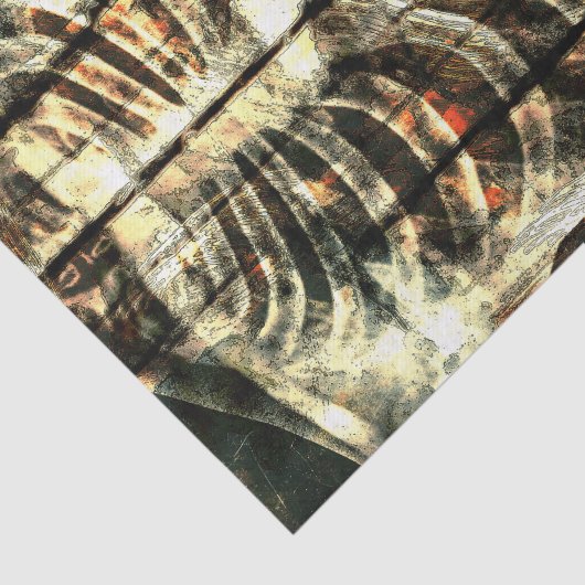 Skeletribbenkooi Beige Black Oranje  Tissuepapier (Detail)