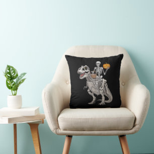 Skeletrijdende mummie dinosaurus T rex Halloween Kussen