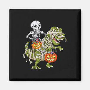 Skeletrijdende mummie dinosaurus T Rex Halloween p Magneet