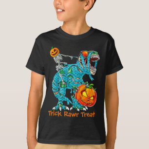 Skeletrijdende mummie dinosaurus T Rex T-shirt