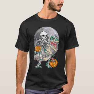 Skeletroede Rex Moonlit Mummy Dinosaur Kind B T-shirt
