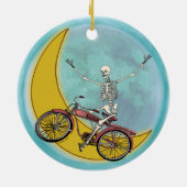 Skeletrog Bike Keramisch Ornament (Achterkant)