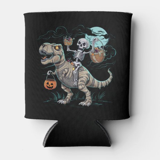 Skeletrog Dinosaur T rex Halloween Pumpkin Blikjeskoeler (Voorkant)