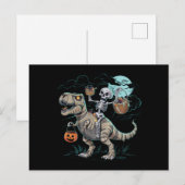 Skeletrog Dinosaur T rex Halloween Pumpkin Briefkaart (Voorkant / Achterkant)